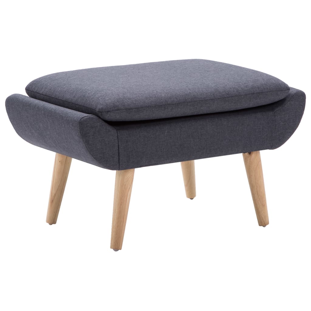 fodskammel stofpolstring 73 x 43 x 42 cm mørkegrå