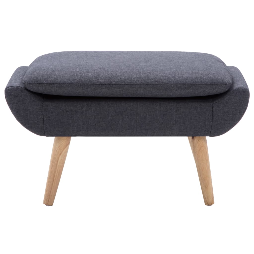 fodskammel stofpolstring 73 x 43 x 42 cm mørkegrå