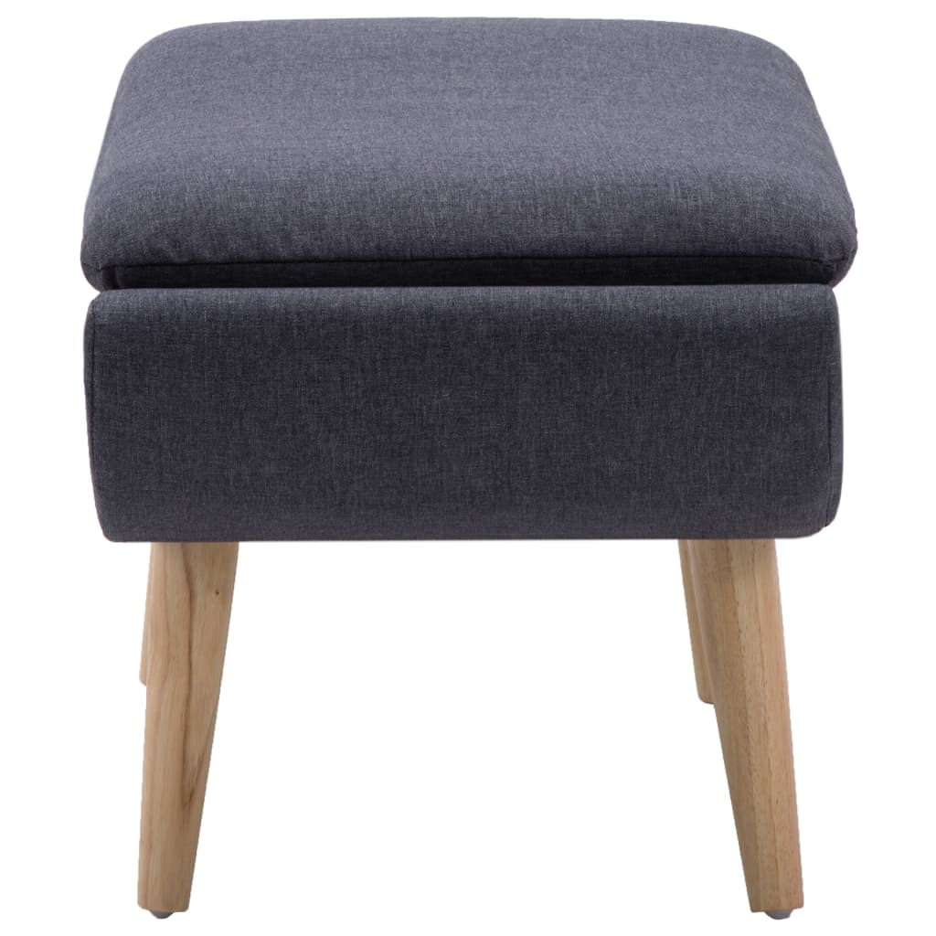 fodskammel stofpolstring 73 x 43 x 42 cm mørkegrå