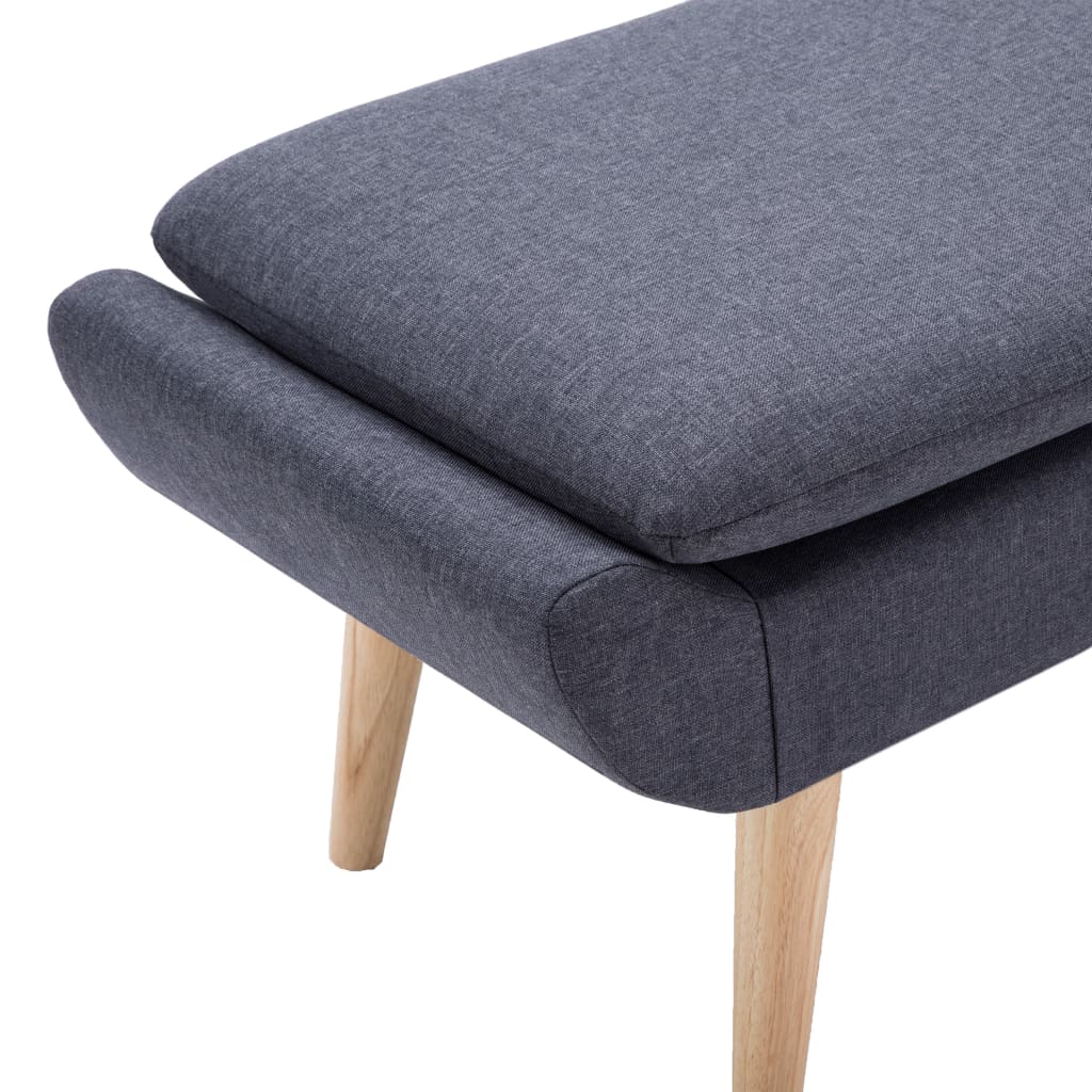 fodskammel stofpolstring 73 x 43 x 42 cm mørkegrå