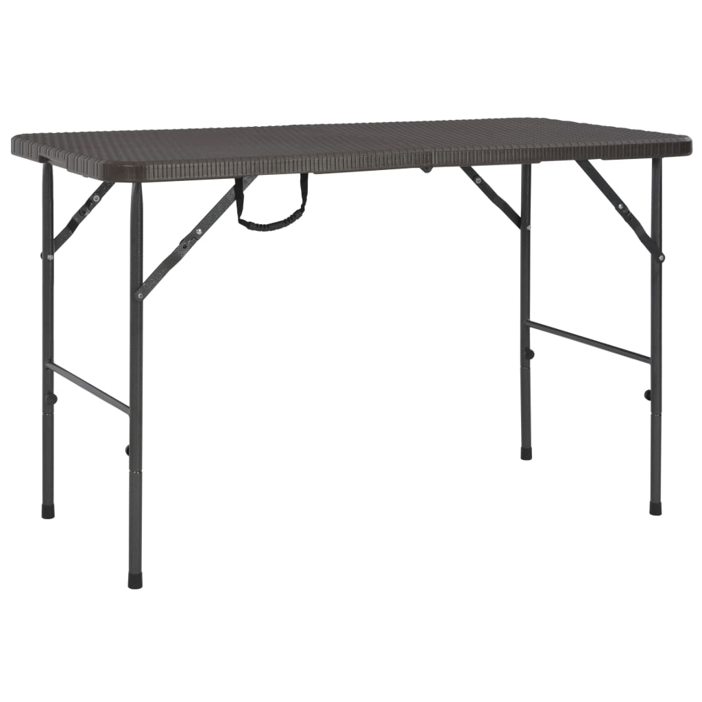 foldbart havebord 120 x 60 x 74 cm HDPE rattanlook brun
