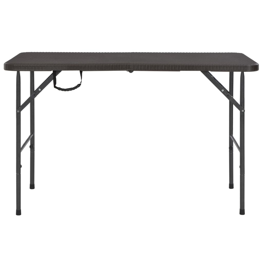foldbart havebord 120 x 60 x 74 cm HDPE rattanlook brun