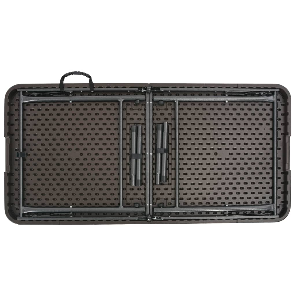 foldbart havebord 120 x 60 x 74 cm HDPE rattanlook brun