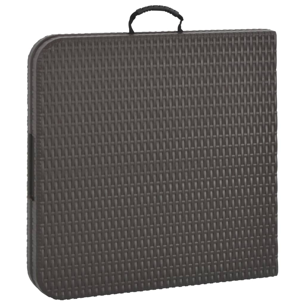 foldbart havebord 120 x 60 x 74 cm HDPE rattanlook brun