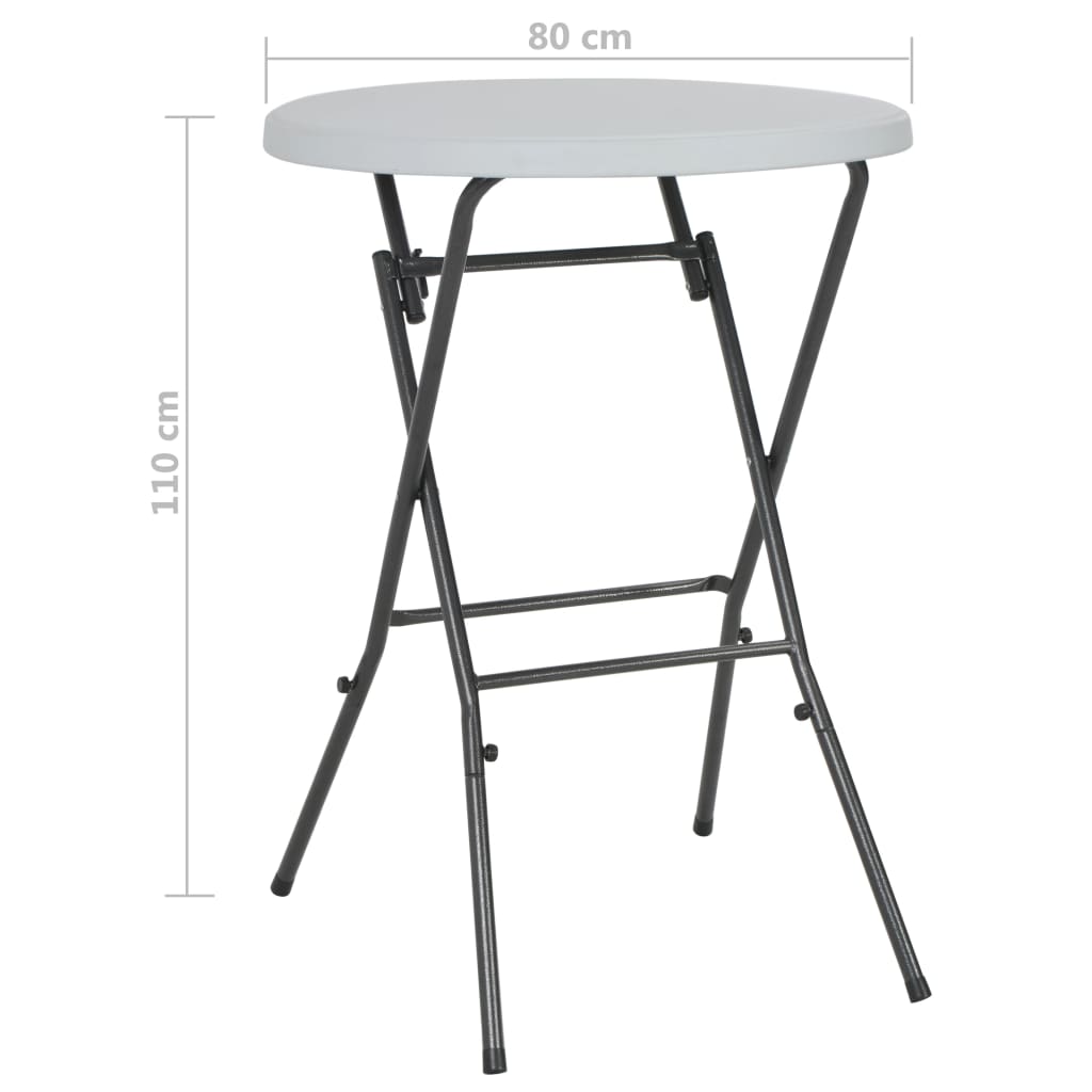 foldbart barbord HDPE 80 x 110 cm hvid