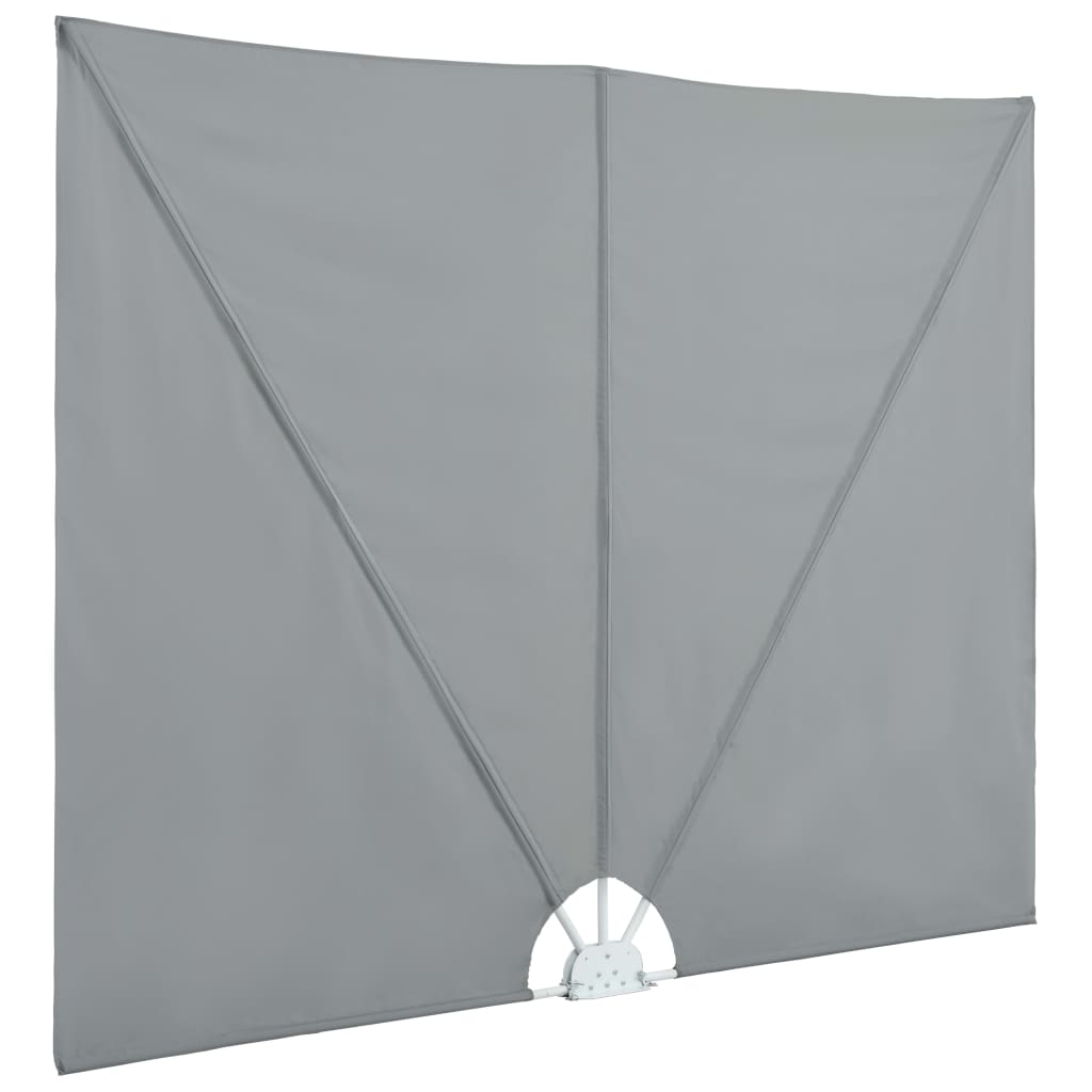 sammenklappelig sidemarkise til terrasse grå 300 x 150 cm