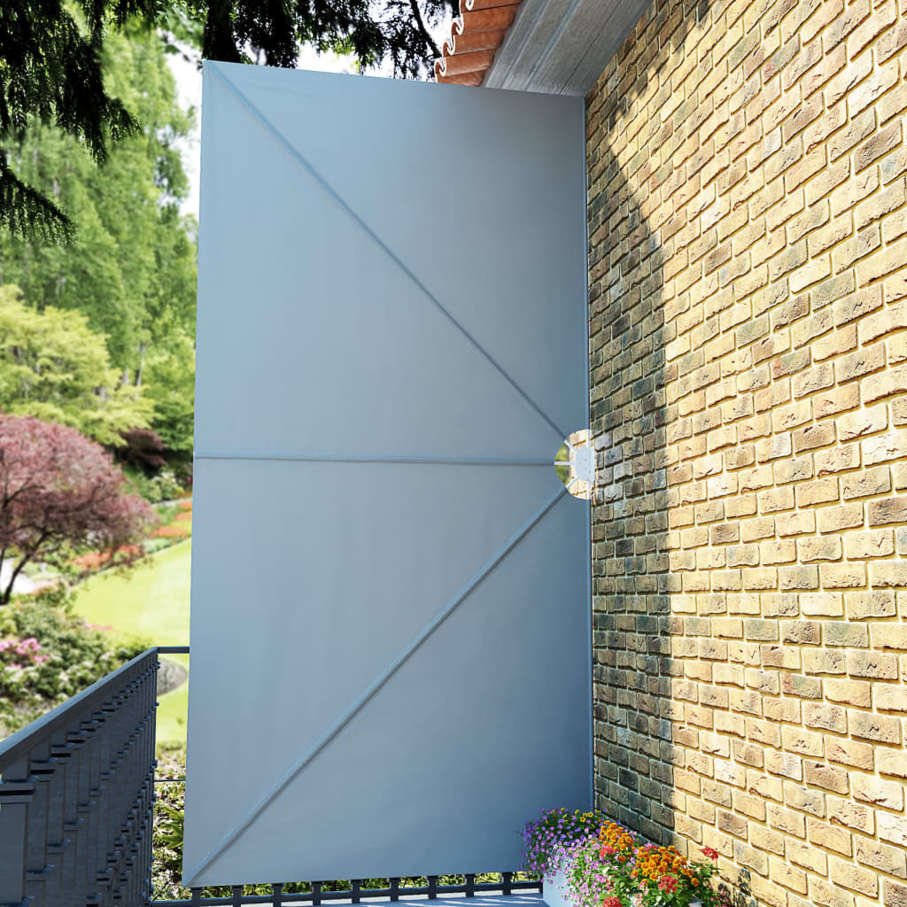 sammenklappelig sidemarkise til terrasse grå 400 x 200 cm