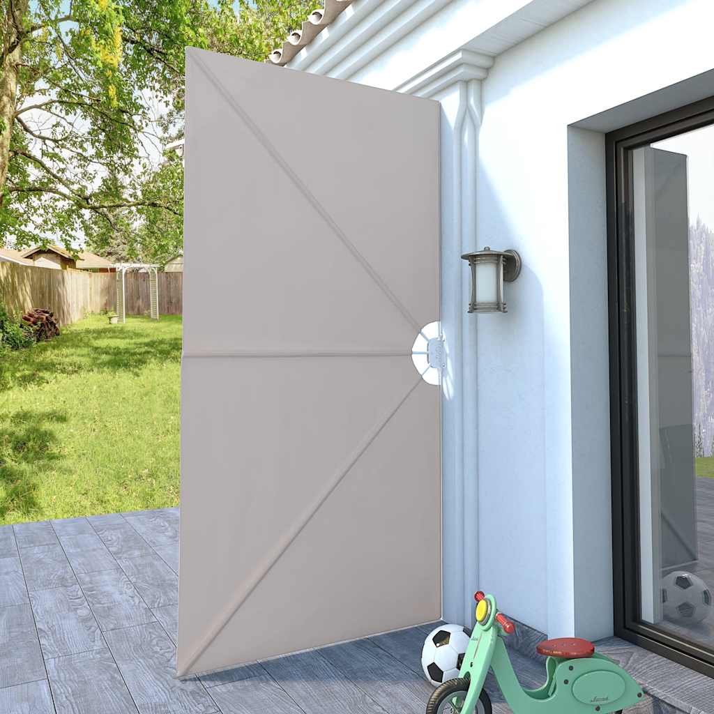 sammenklappelig sidemarkise til terrasse cremefarvet 300 x 150 cm