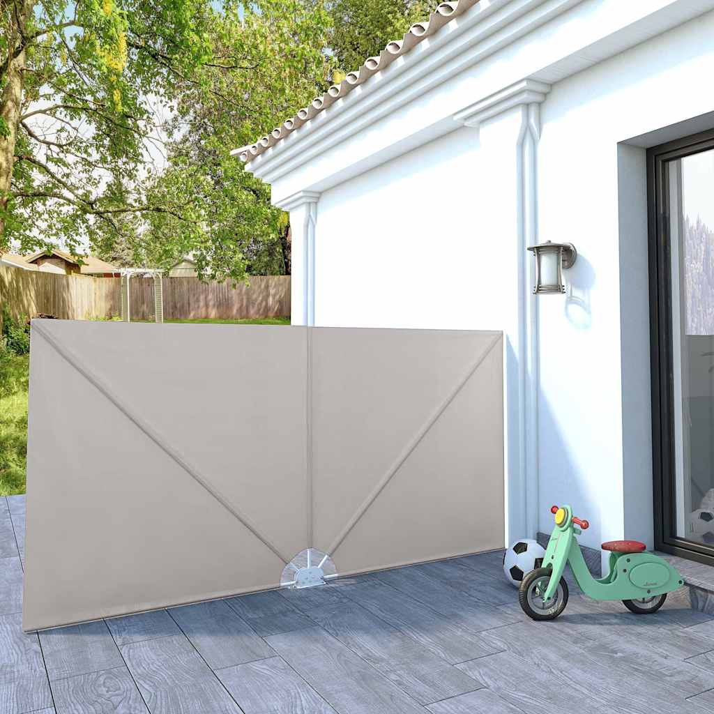 sammenklappelig sidemarkise til terrasse cremefarvet 300 x 150 cm