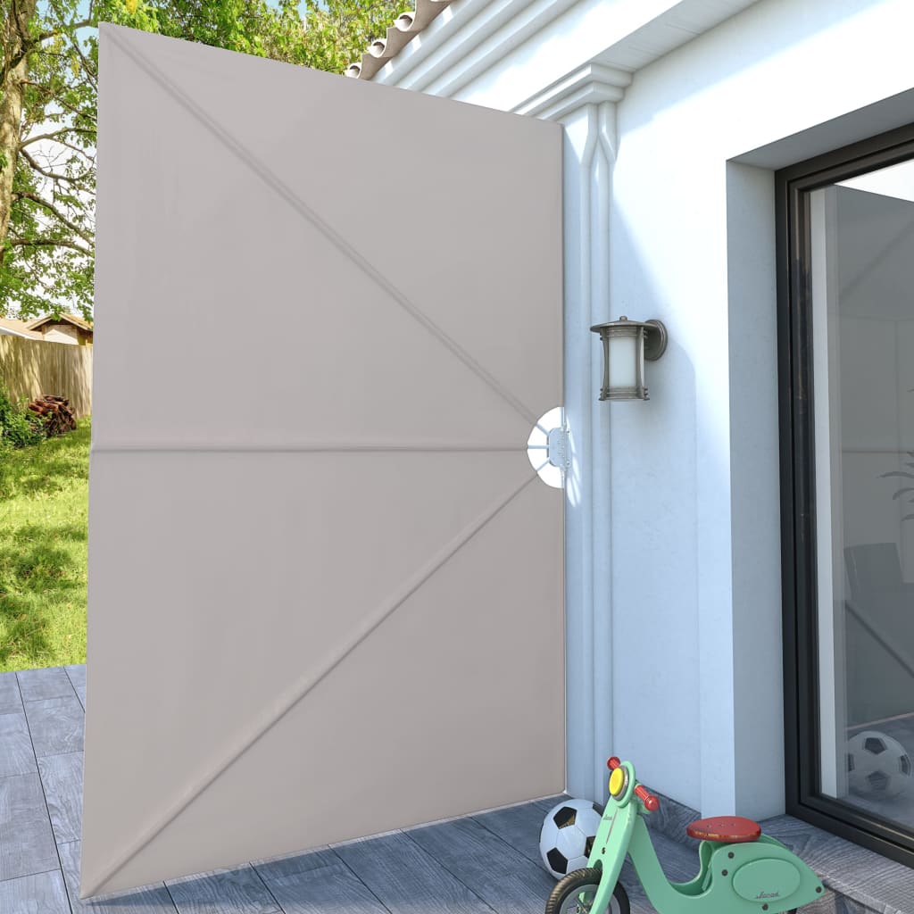 sammenklappelig sidemarkise til terrasse cremefarvet 300 x 200 cm