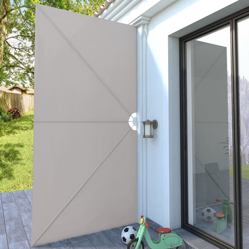 sammenklappelig sidemarkise til terrasse cremefarvet 400 x 200 cm