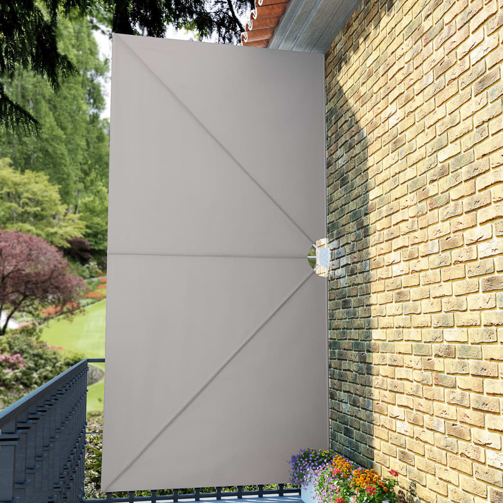 sammenklappelig sidemarkise til terrasse cremefarvet 400 x 200 cm