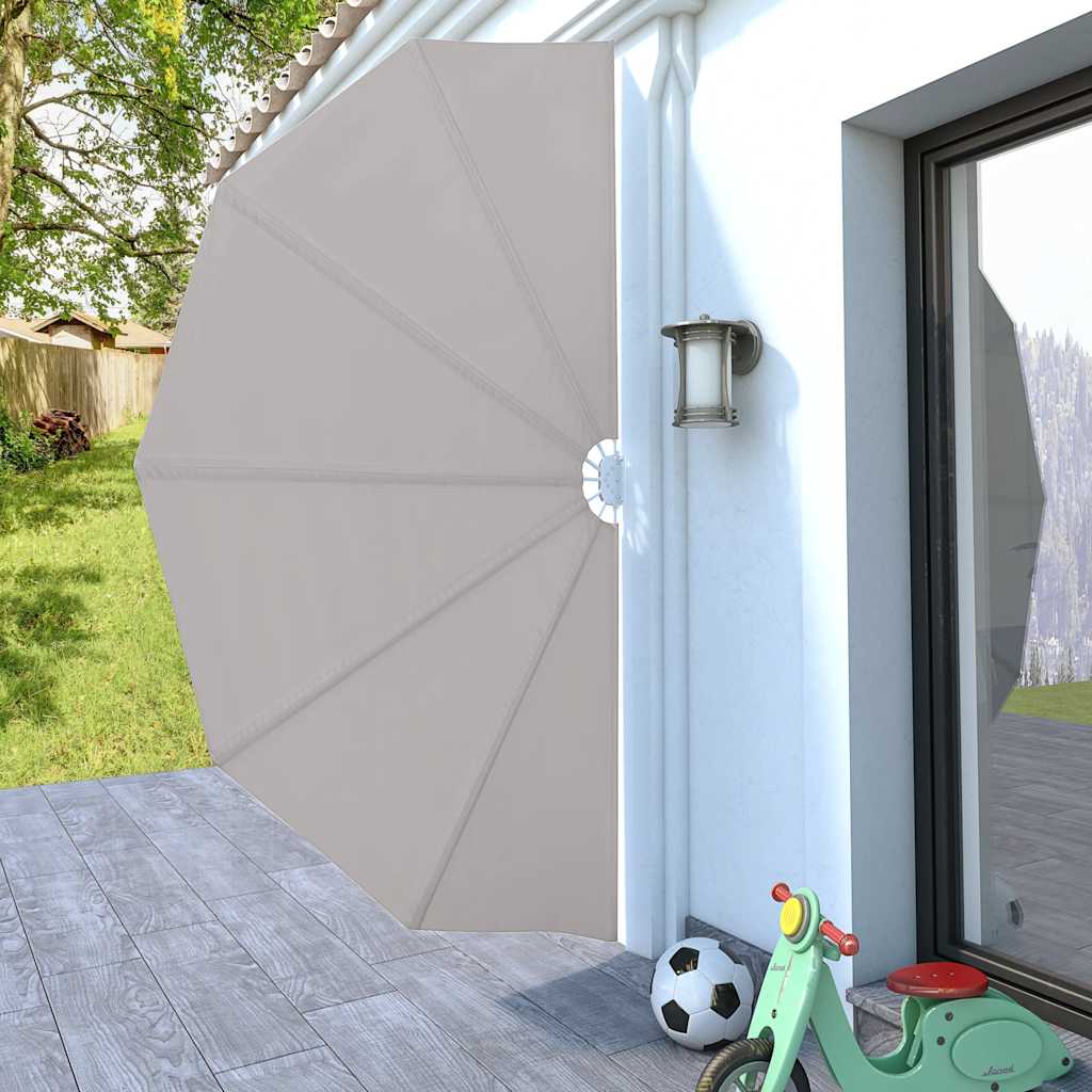 sammenklappelig sidemarkise til terrasse cremefarvet 160 cm