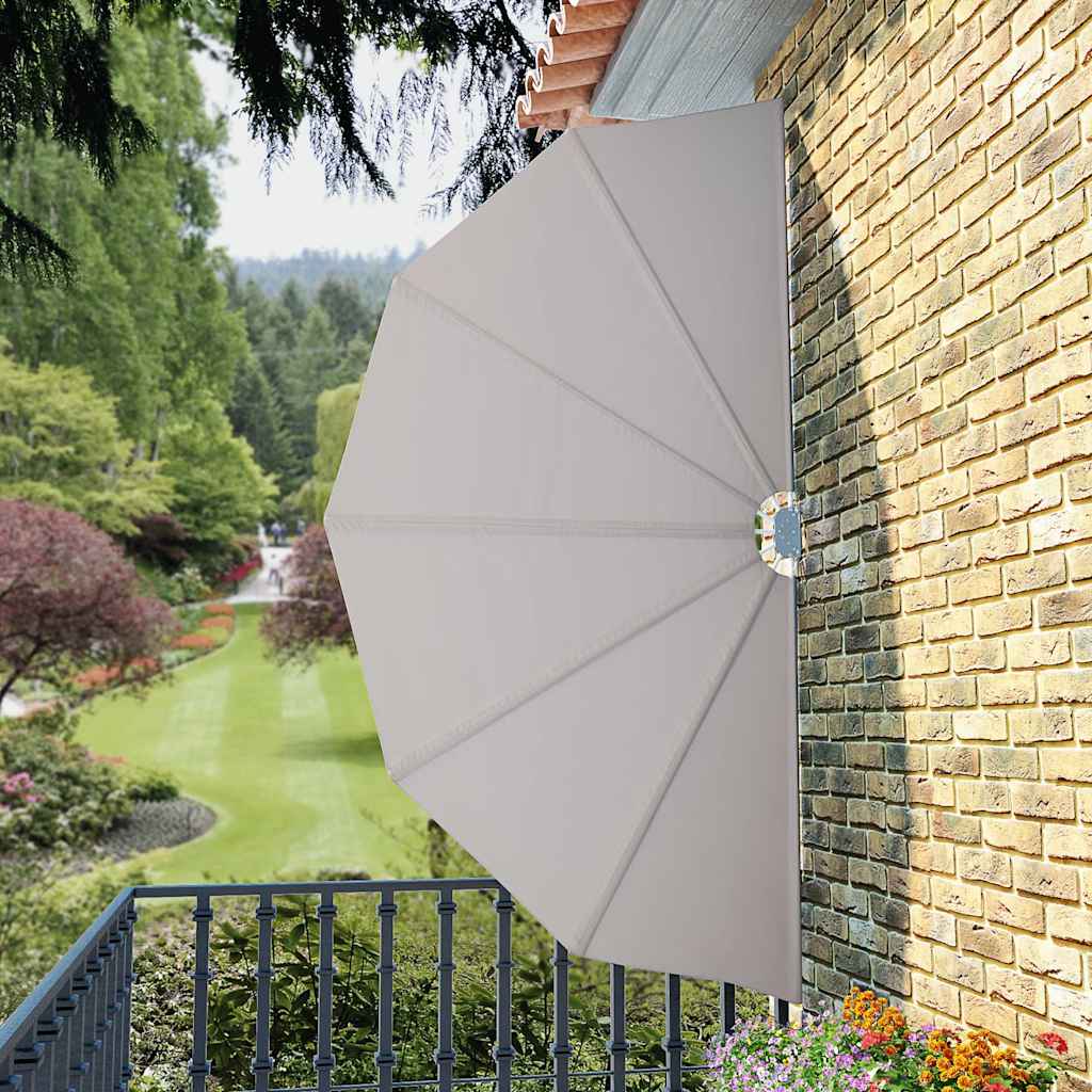 sammenklappelig sidemarkise til terrasse cremefarvet 160 cm