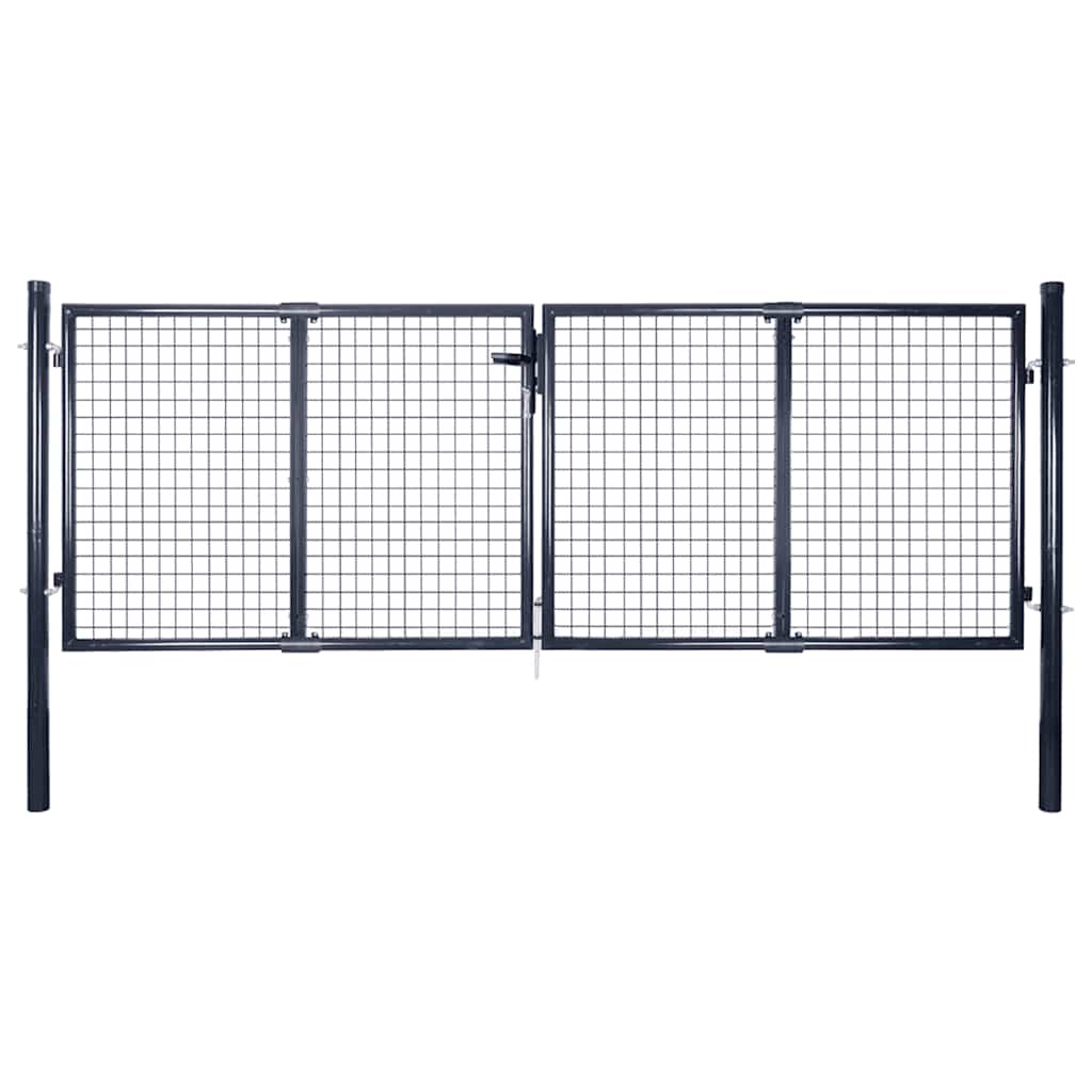 havelåge i net galvaniseret stål 300x75 cm grå