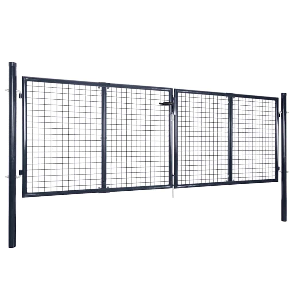 havelåge i net galvaniseret stål 300x75 cm grå