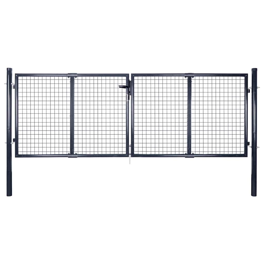 havelåge i net galvaniseret stål 300x100 cm grå