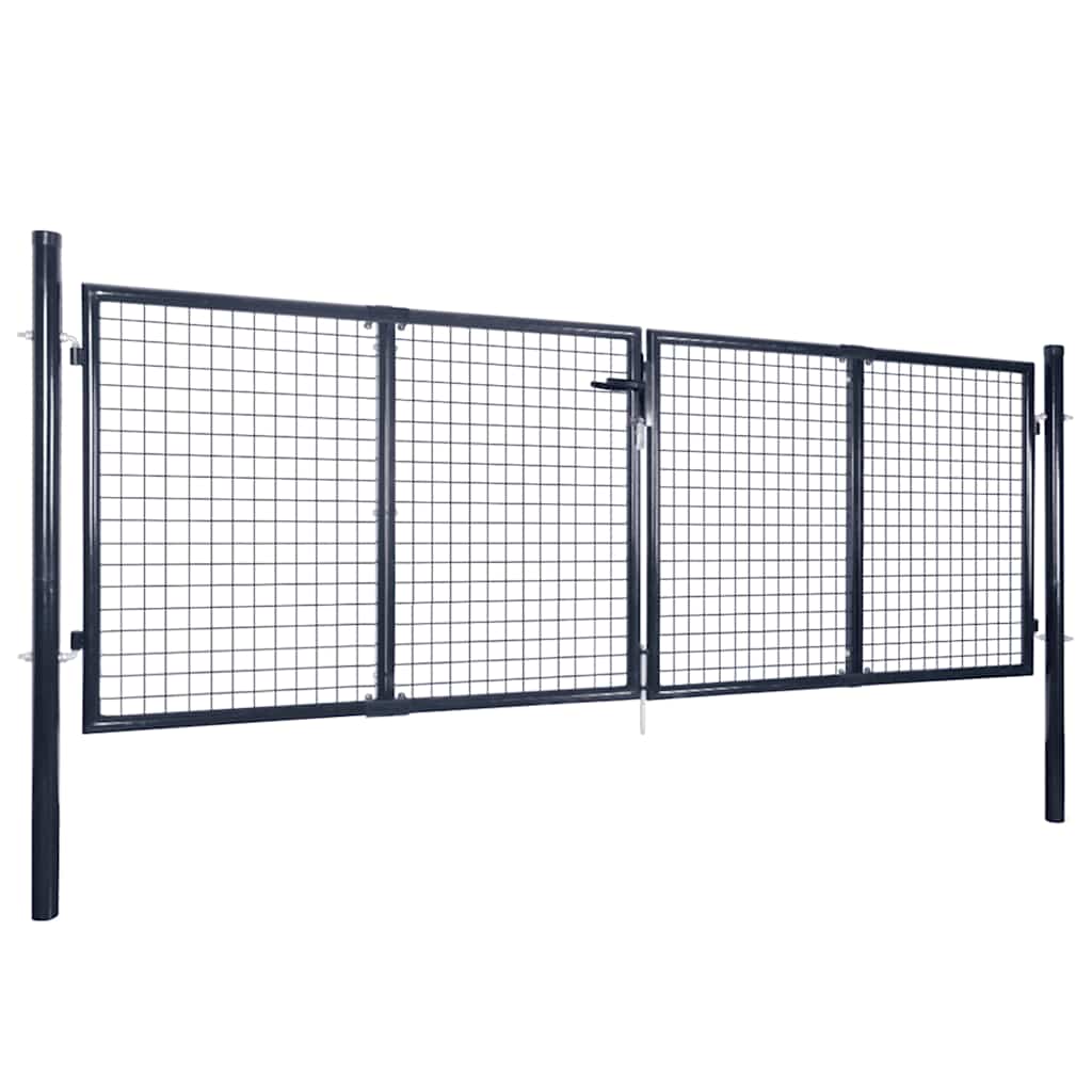havelåge i net galvaniseret stål 300x100 cm grå