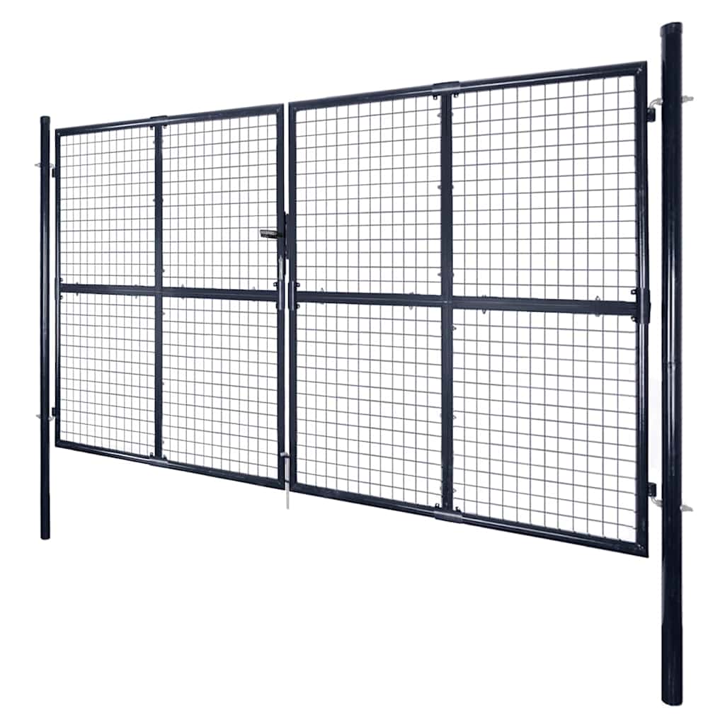 havelåge i net galvaniseret stål 300x200 cm grå