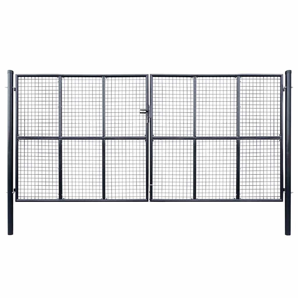 havelåge i net galvaniseret stål 400x175 cm grå