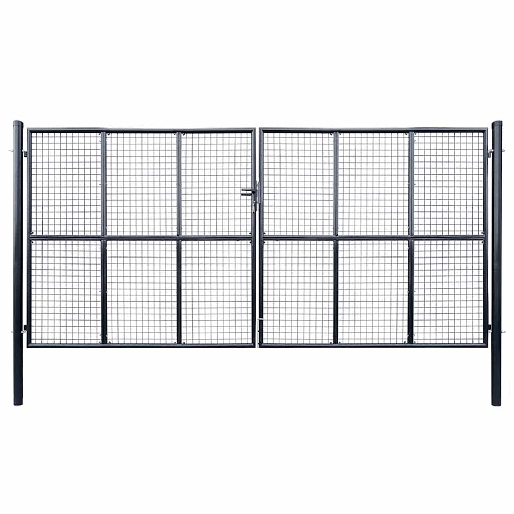 havelåge i net galvaniseret stål 400x200 cm grå