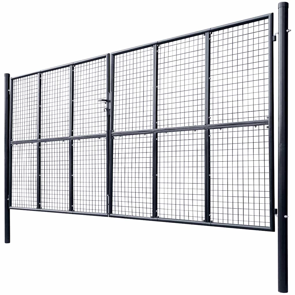 havelåge i net galvaniseret stål 400x200 cm grå