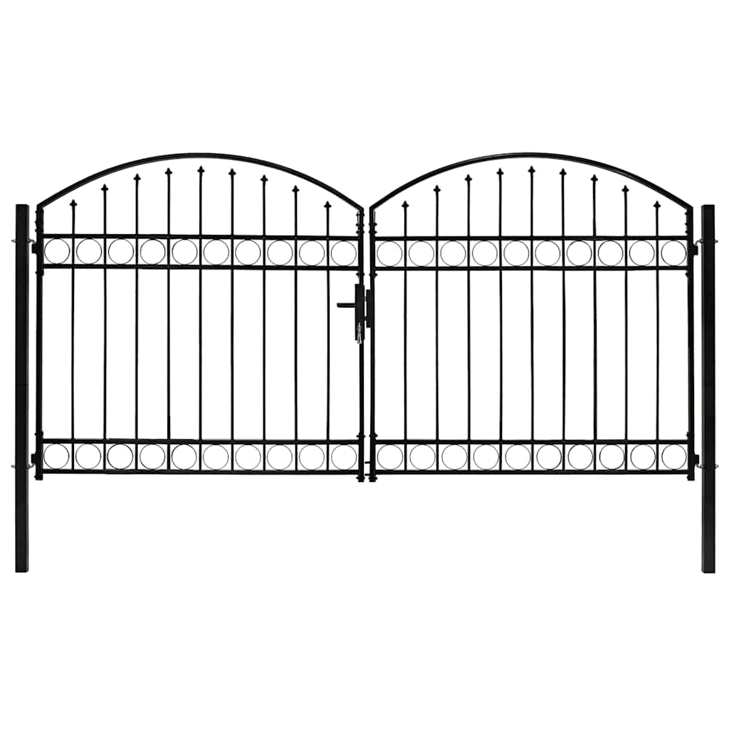 hegnslåge ASSEN dobbeltdør med buet top stål 300x125 cm
