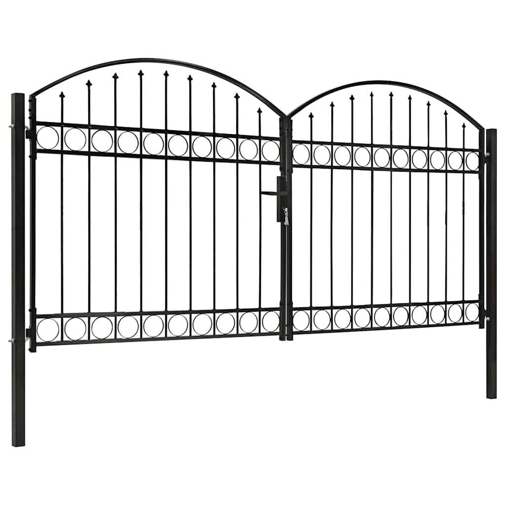 hegnslåge ASSEN dobbeltdør med buet top stål 300x150 cm