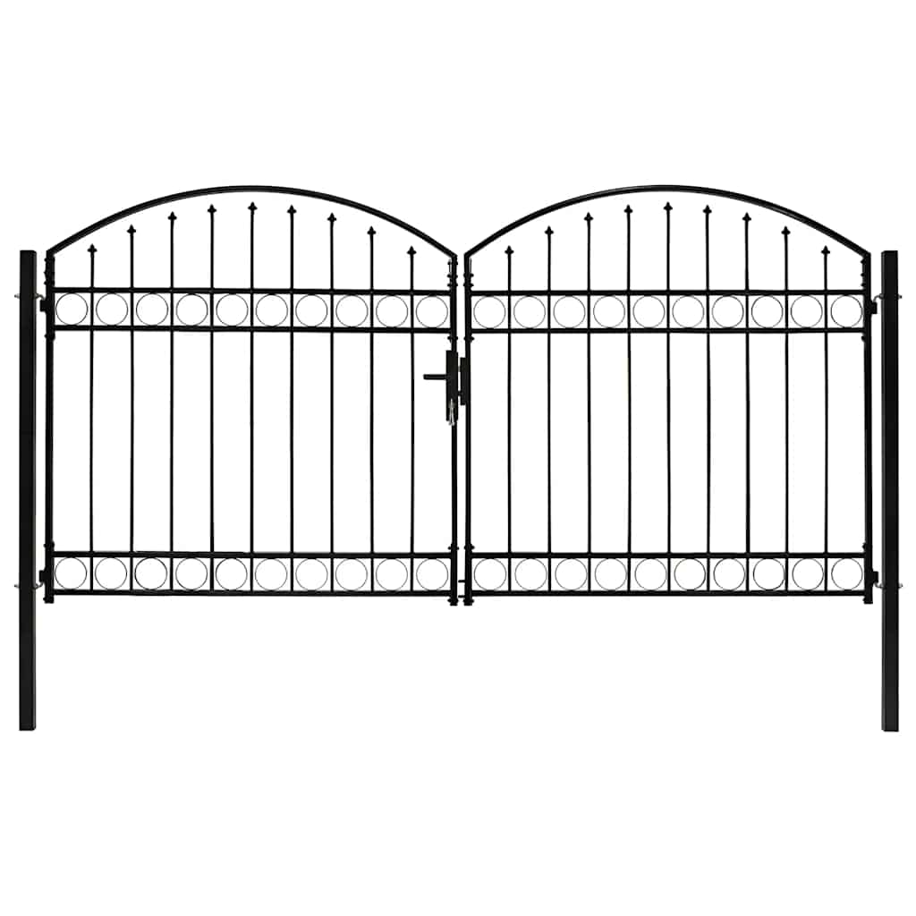 hegnslåge ASSEN dobbeltdør med buet top stål 300x150 cm