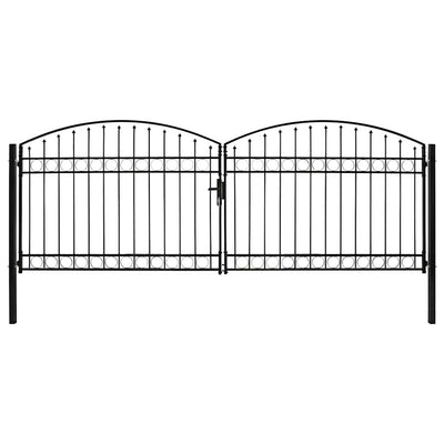 hegnslåge ASSEN dobbeltdør med buet top stål 400x150 cm