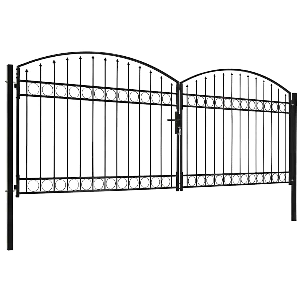 hegnslåge ASSEN dobbeltdør med buet top stål 400x150 cm