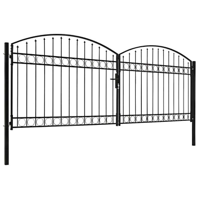hegnslåge ASSEN dobbeltdør med buet top stål 400x150 cm