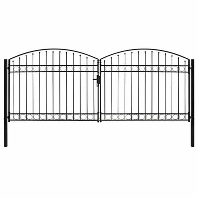 hegnslåge ASSEN dobbeltdør med buet top stål 400x175 cm