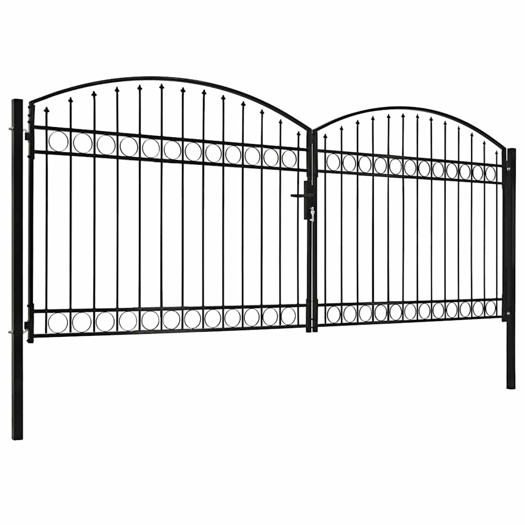 hegnslåge ASSEN dobbeltdør med buet top stål 400x175 cm