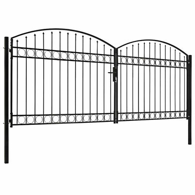 hegnslåge ASSEN dobbeltdør med buet top stål 400x175 cm