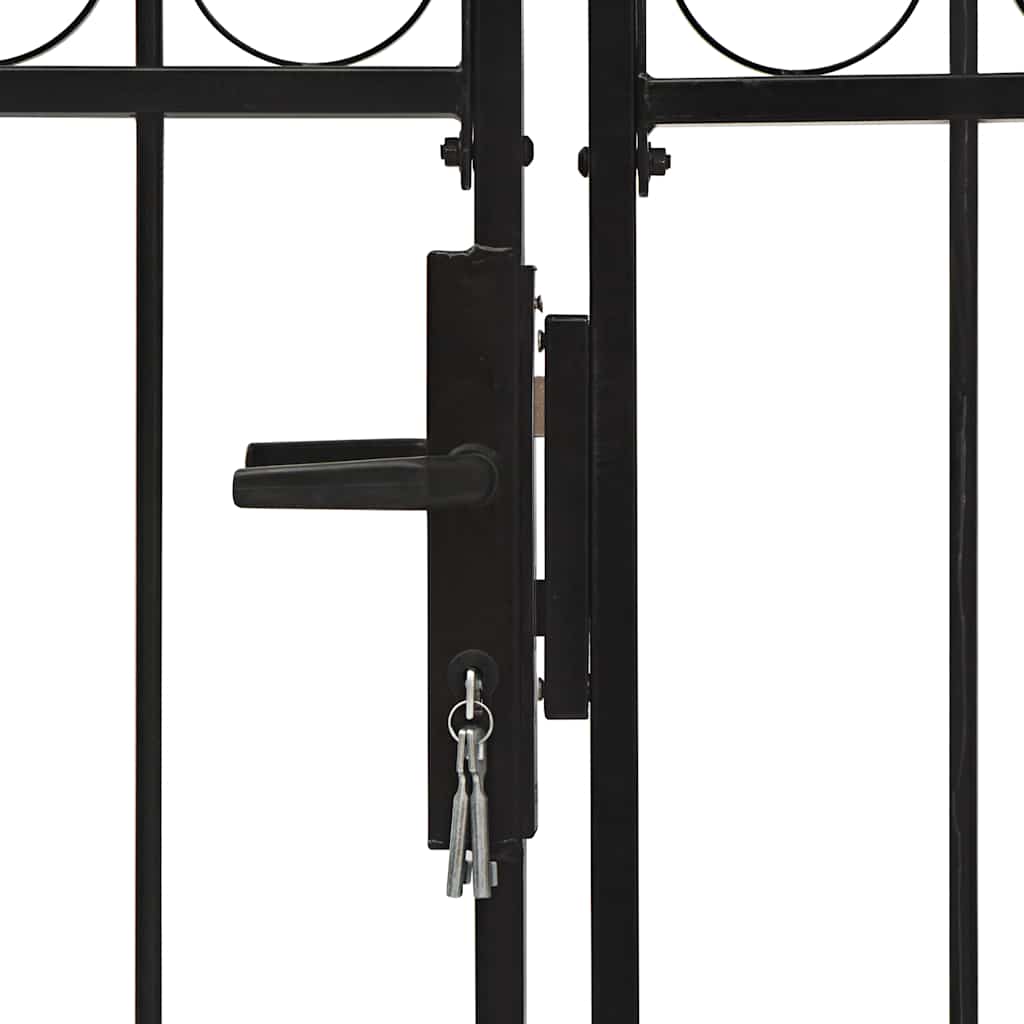 hegnslåge ASSEN dobbeltdør med buet top stål 400x175 cm