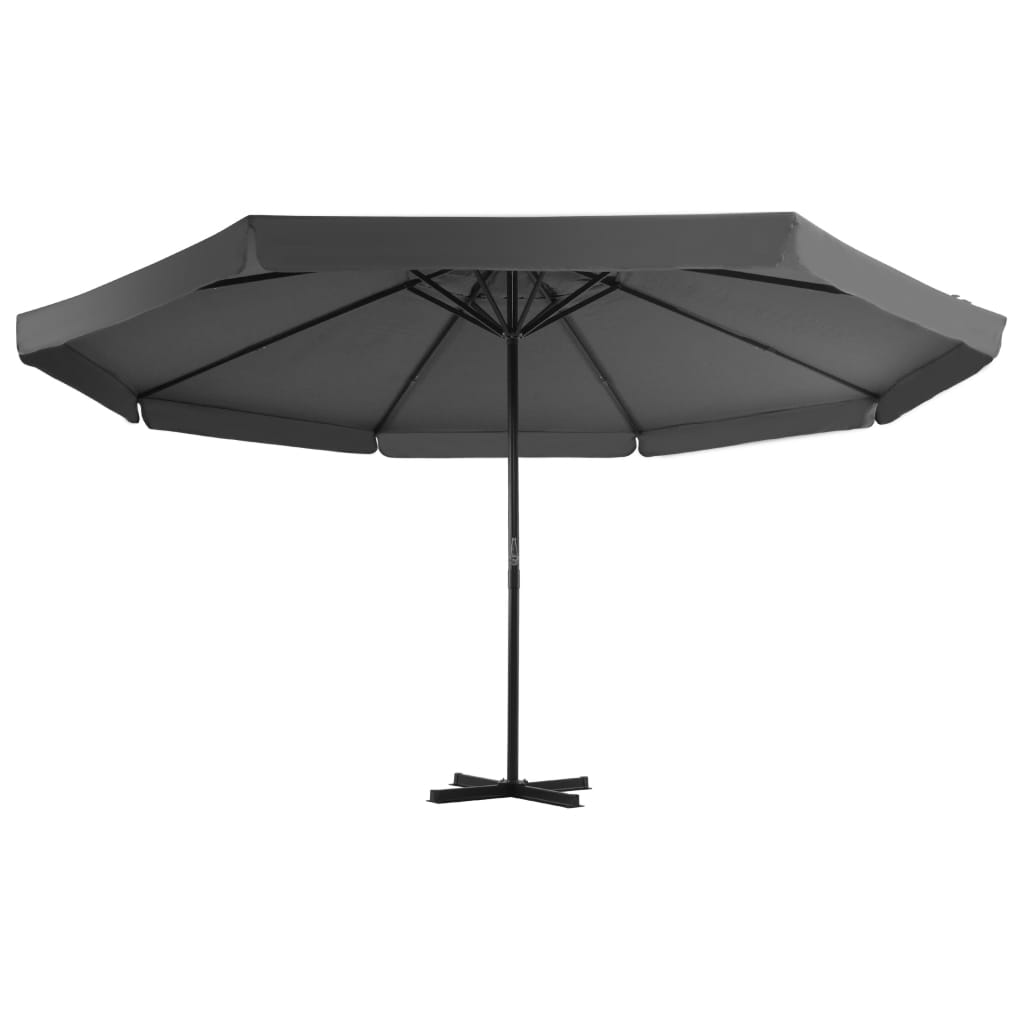 udendørs parasol med aluminiumsstang 500 cm antracitgrå