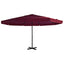 udendørs parasol med aluminiumsstang 500 cm bordeauxrød