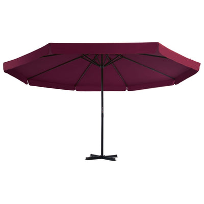 udendørs parasol med aluminiumsstang 500 cm bordeauxrød