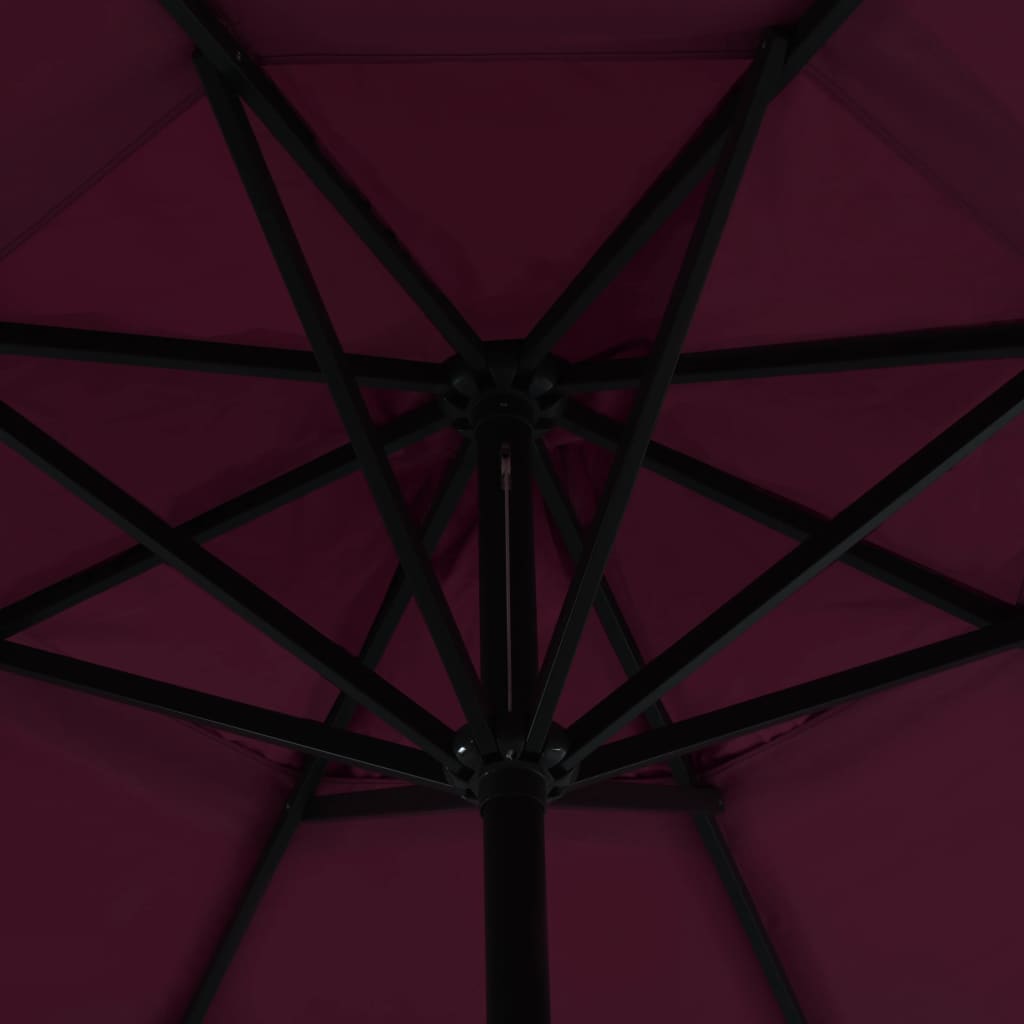 udendørs parasol med aluminiumsstang 500 cm bordeauxrød