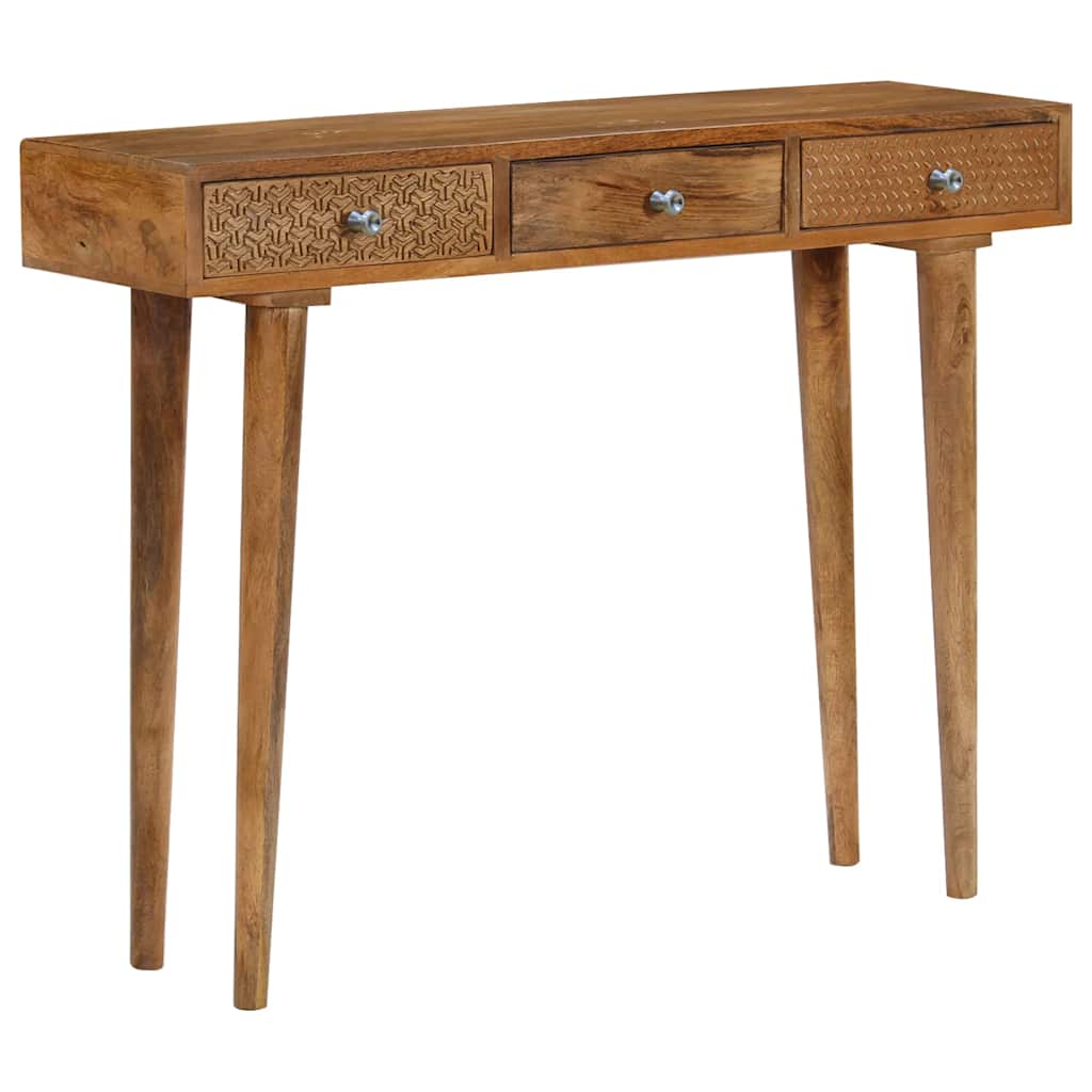 konsolbord massivt mangotræ 102 x 30 x 79 cm