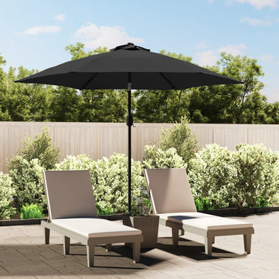 udendørs parasol med metalstang 300 cm antracitgrå