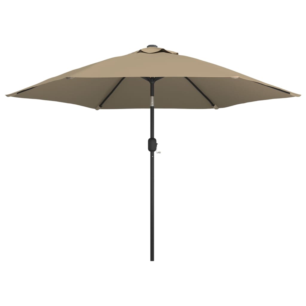 udendørs parasol med metalstang 300 cm gråbrun