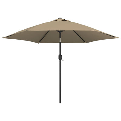 udendørs parasol med metalstang 300 cm gråbrun