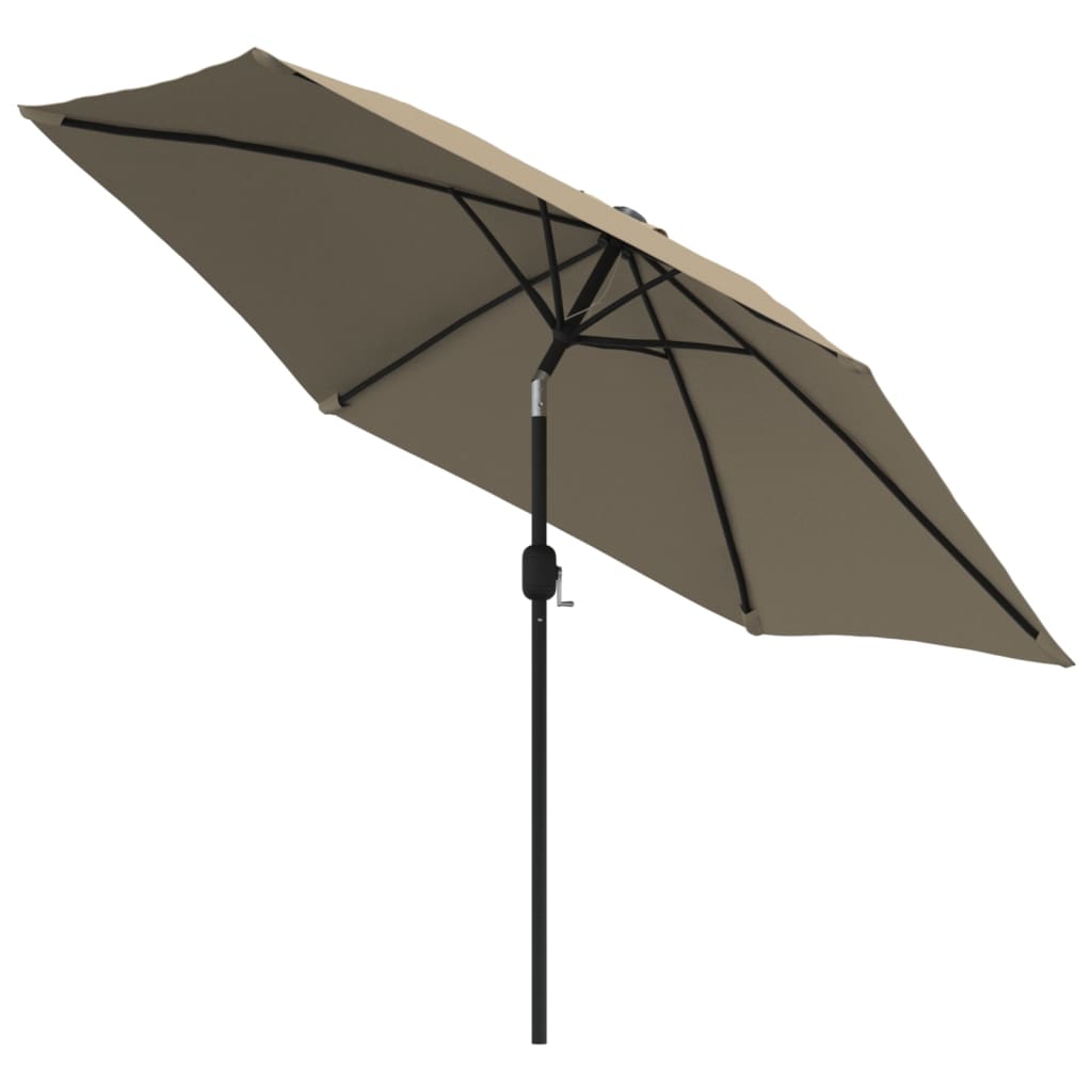 udendørs parasol med metalstang 300 cm gråbrun