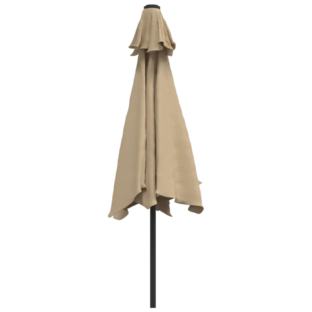 udendørs parasol med metalstang 300 cm gråbrun