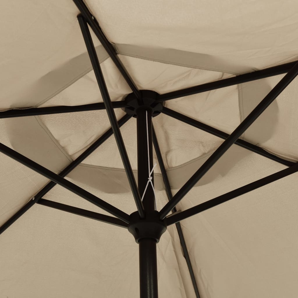 udendørs parasol med metalstang 300 cm gråbrun