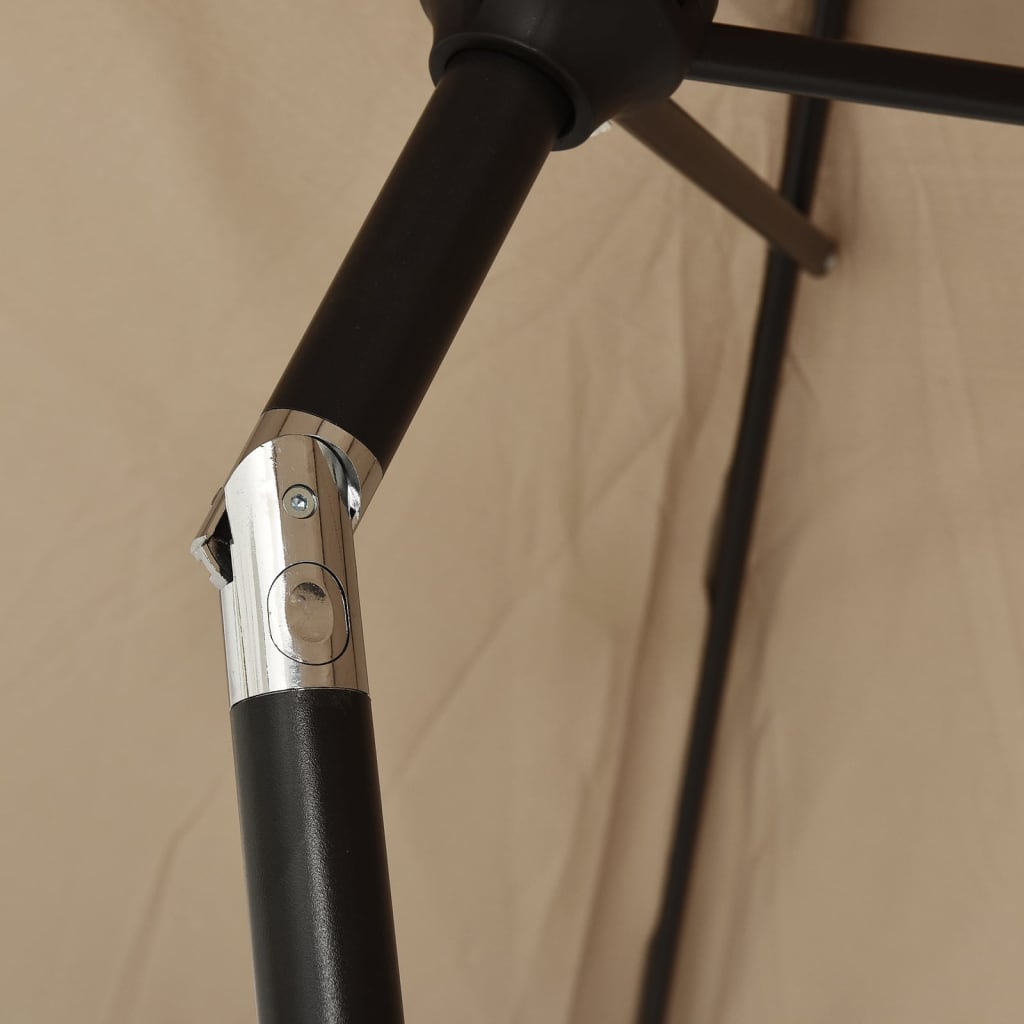 udendørs parasol med metalstang 300 cm gråbrun