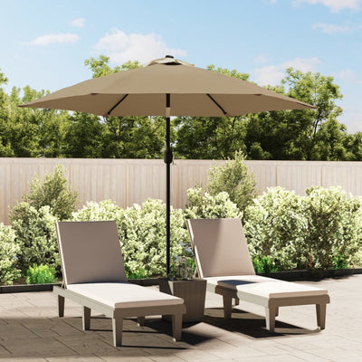 udendørs parasol med metalstang 300 cm gråbrun