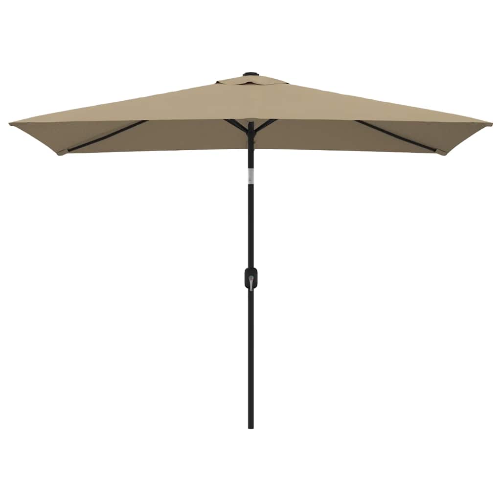 parasol med metalstang 300x200 cm gråbrun